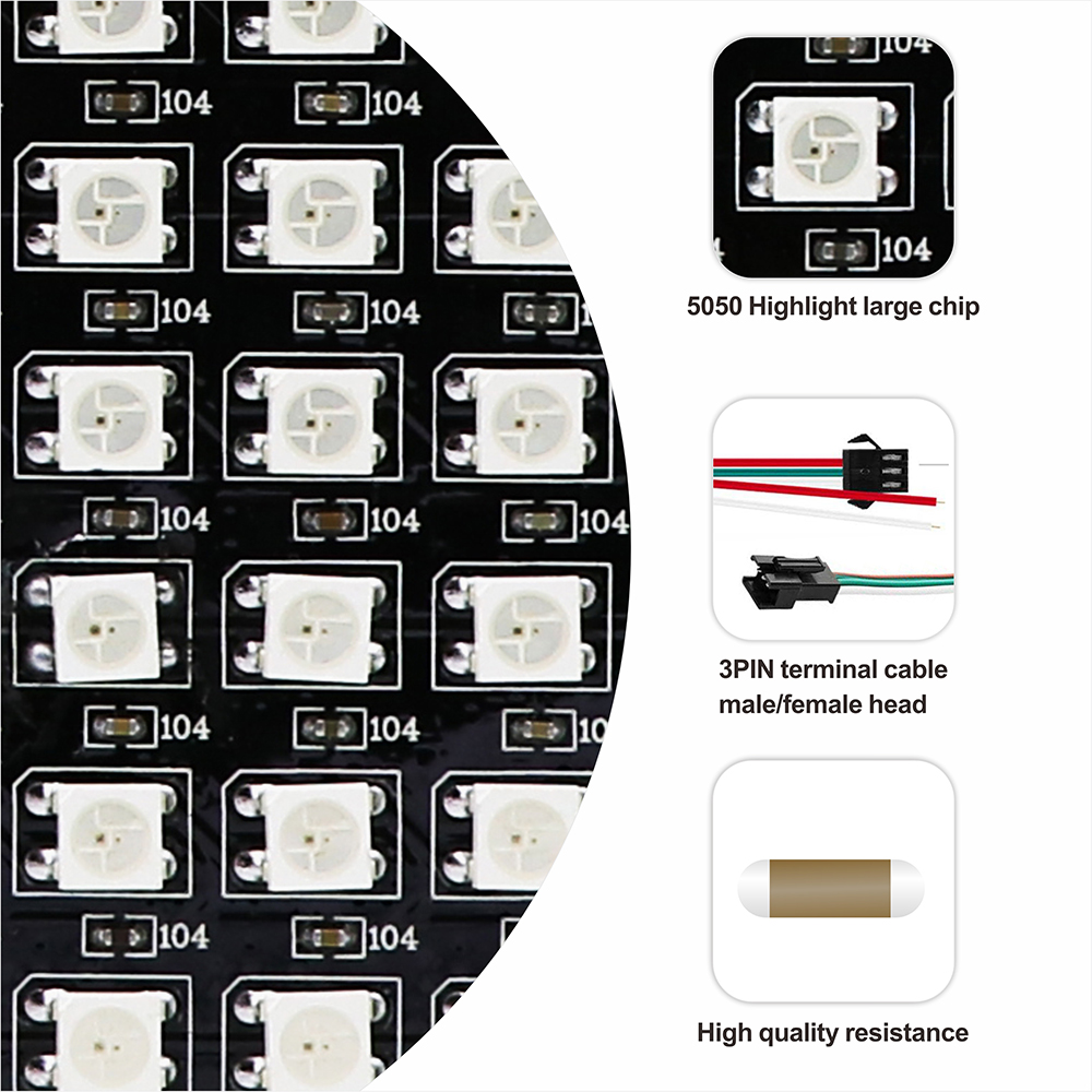 Rgb Led Matrix 8X8 - Elastyczny panel LED WS2812, matryca RGB