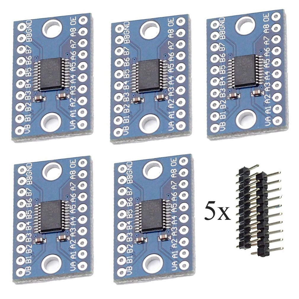 Level Shifter 3.3V - 5 sztuk TXS0108E, 8-kanałowy konwerter poziomów