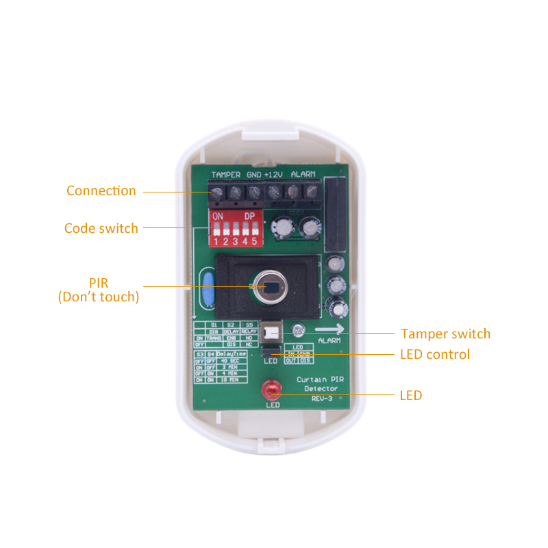 Motion Sensor Pir Wired - Czujnik ruchu pasywnego na podczerwień, montowany